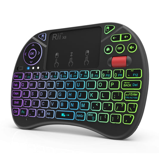 Rii X8 RT716 2.4GHz Mini Wireless QWERTY 71 Keys Keyboard, 2.5 inch Touchpad Combo with Backlight(Black) by buy2fix