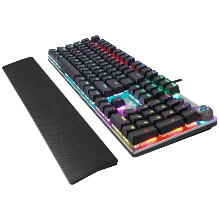 AULA F2088 108 Keys Mixed Light Mechanical Black Switch Wired USB Gaming Keyboard with Metal Button(Black) - Wired Keyboard by AULA | Online Shopping UK | buy2fix