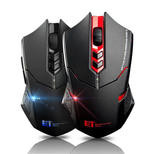 ET X-08 7-keys 2400DPI 2.4G Wireless Mute Gaming Mouse with USB Receiver & Colorful Backlight (Black) by buy2fix