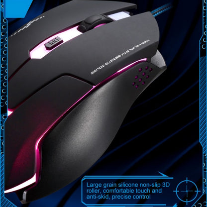 Chasing Leopard T7 USB 6-keys 2400DPI Three-speed Adjustable Backlight Wired Optical Gaming Mouse Built-in Counter Weight, Length: 1.8m - Wired Mice by Chasing Leopard | Online Shopping UK | buy2fix