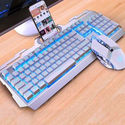 YINDIAO V2 Mechanical Feel Gaming Keyboard Mouse Set (White Ice Blue light) - Wired Keyboard by YINDIAO | Online Shopping UK | buy2fix