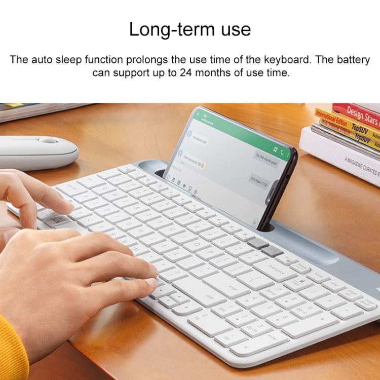 Logitech K580 Dual Modes Thin and Light Multi-device Wireless Keyboard with Phone Holder (White) - Computer & Networking by Logitech | Online Shopping UK | buy2fix