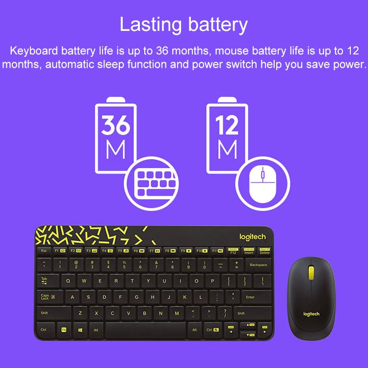 Logitech MK240 Nano Wireless Keyboard and Mouse Set(Black) - Wireless Keyboard by Logitech | Online Shopping UK | buy2fix