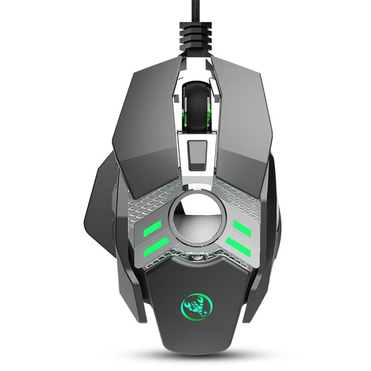 HXSJ J200 7 Keys Programmable Wired E-sports Mechanical Mouse with Light (Silver Grey) - Wired Mice by HXSJ | Online Shopping UK | buy2fix