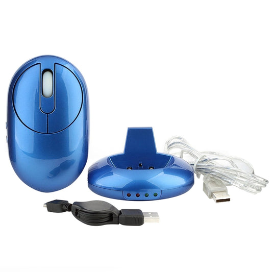 MZ-012 2.4G 1200 DPI Wireless Rechargeable Optical Mouse with 3 Ports USB HUB / Charging Dock(Blue) - Wireless Mice by buy2fix | Online Shopping UK | buy2fix