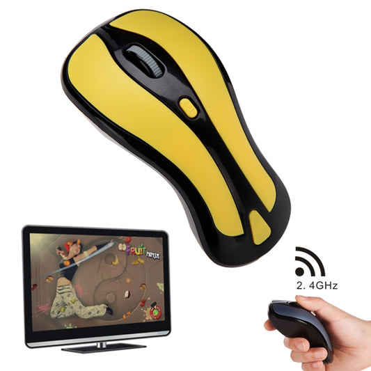 PR-01 6D Gyroscope Fly Air Mouse 2.4G USB Receiver 1600 DPI Wireless Optical Mouse for Computer PC Android Smart TV Box (Yellow + Black) - Wireless Mice by buy2fix | Online Shopping UK | buy2fix