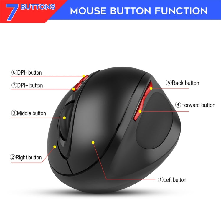 HXSJ T33 2.4GHz Ergonomic Optical Wireless Notebook PC Mouse (Black) - Wireless Mice by HXSJ | Online Shopping UK | buy2fix