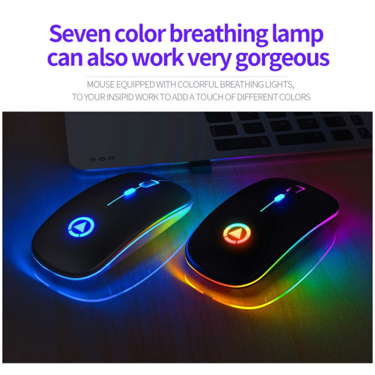 YINDIAO A2 BT3.0 + BT5.0 + 2.4GHz 1600DPI 3-modes Adjustable RGB Light Wireless Silent Bluetooth Mouse (Rose Gold) - Wireless Mice by YINDIAO | Online Shopping UK | buy2fix