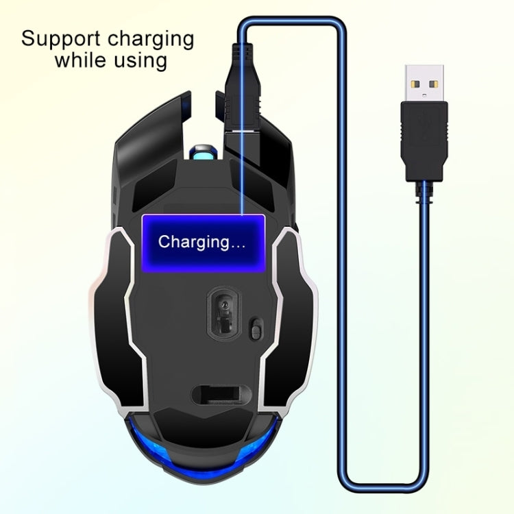 YINDIAO A4 2.4GHz 1600DPI 3-modes Adjustable Rechargeable Wireless Silent Gaming Mouse (Star Black) by buy2fix