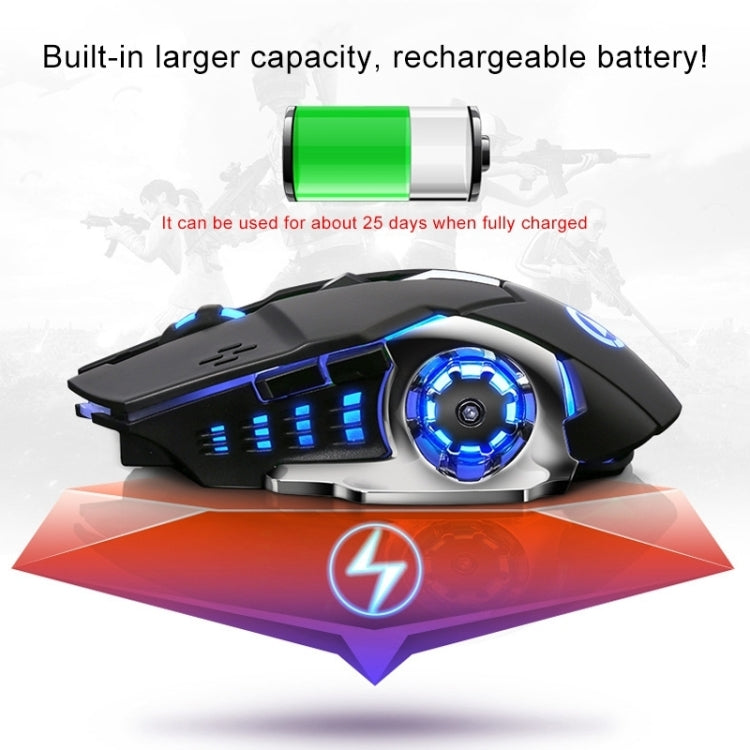 YINDIAO A4 2.4GHz 1600DPI 3-modes Adjustable Rechargeable Wireless Silent Gaming Mouse (Star Black) by buy2fix