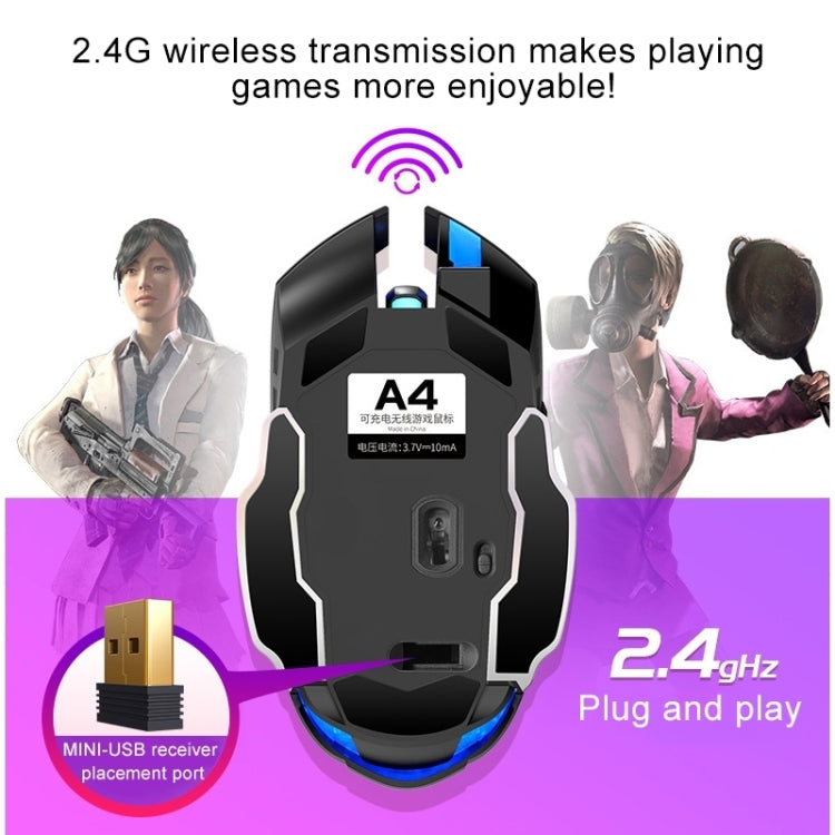 YINDIAO A4 2.4GHz 1600DPI 3-modes Adjustable Rechargeable Wireless Silent Gaming Mouse (Star Black) by buy2fix