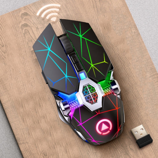 YINDIAO A7 2.4GHz 1600DPI 3-modes Adjustable 7-keys Rechargeable RGB Light Wireless Silent Gaming Mouse (Black) by YINDIAO