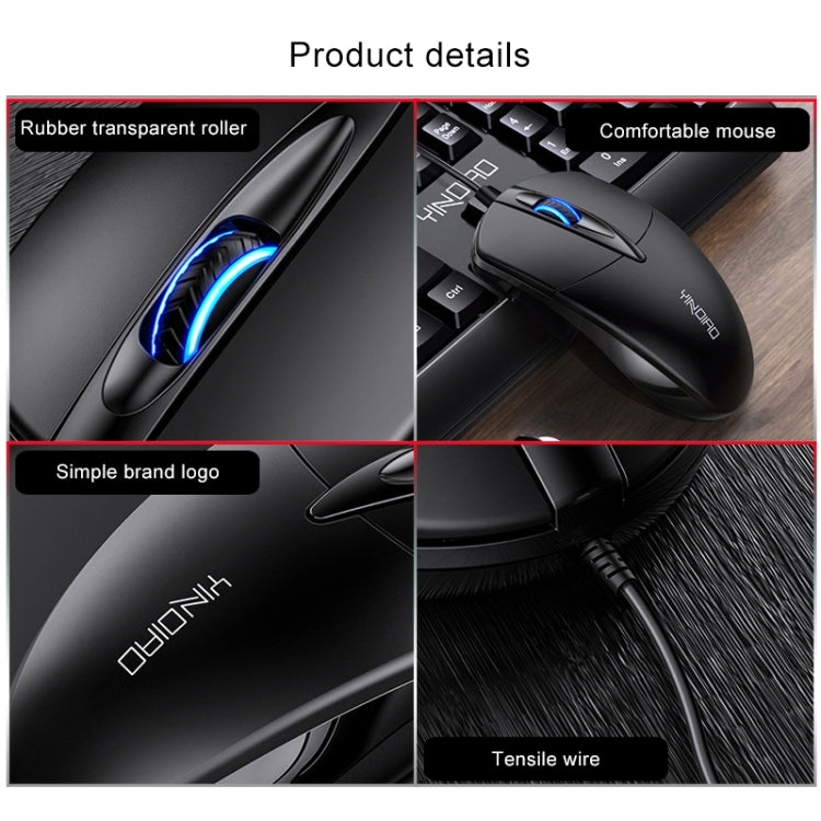 YINDIAO G2 1000DPI 3-keys RGB Light Wired Business Mouse (Black) - Computer & Networking by YINDIAO | Online Shopping UK | buy2fix