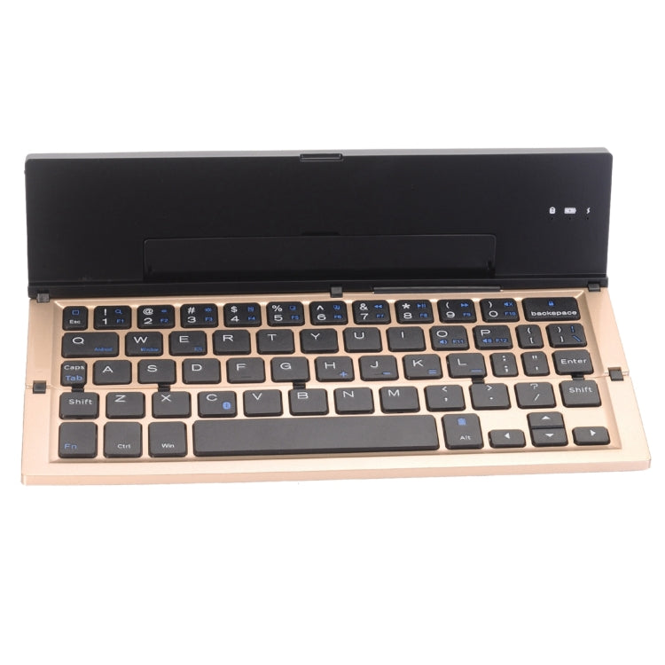 GK608 Ultra-thin Foldable Bluetooth V3.0 Keyboard, Built-in Holder, Support Android / iOS / Windows System(Gold) -  by buy2fix | Online Shopping UK | buy2fix