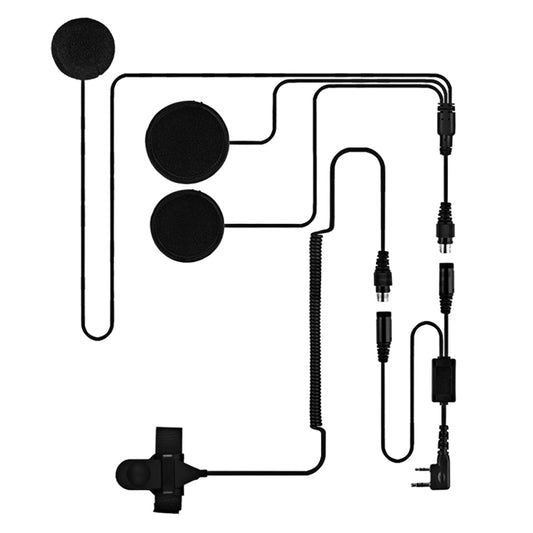 2 Pin PTT Adjustable Volume Motorcycle Helmet Headset Microphone for BAOFENG Radio Walkie Talkie by buy2fix