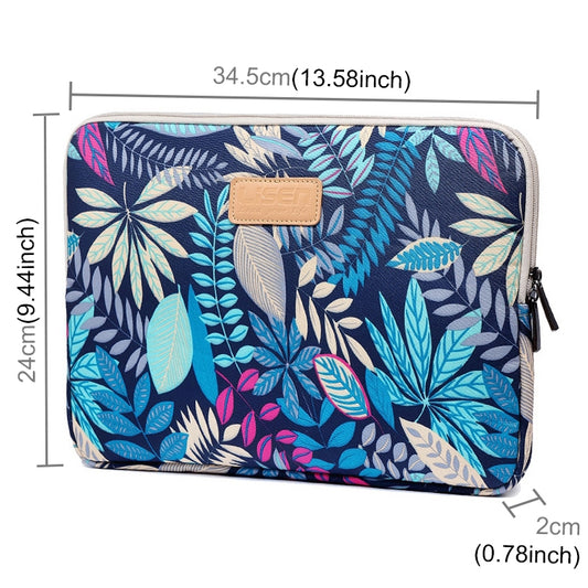 Lisen 13 inch Sleeve Case Colorful Leaves Zipper Briefcase Carrying Bag for Macbook, Samsung, Lenovo, Sony, DELL Alienware, CHUWI, ASUS, HP, 13 inch and Below Laptops(Blue) by buy2fix
