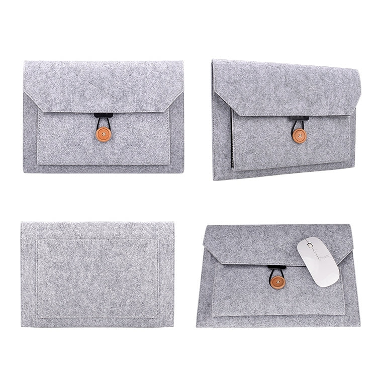 ND06 Multi-purpose Felt Button Laptop Inner Bag for 13.3 inch Laptop(Grey) - 13.3 inch by buy2fix | Online Shopping UK | buy2fix