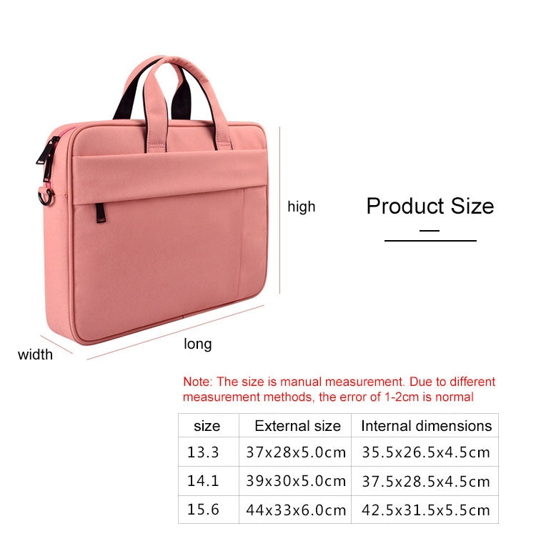 DJ03 Waterproof Anti-scratch Anti-theft One-shoulder Handbag for 13.3 inch Laptops, with Suitcase Belt(Pink) by buy2fix