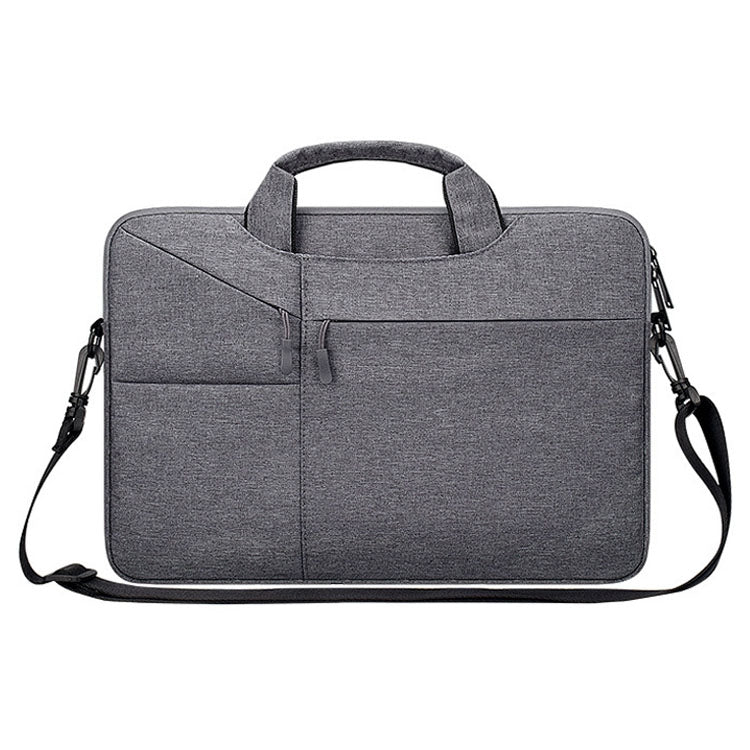 ST02S Waterproof Tear Resistance Hidden Portable Strap One-shoulder Handbag for 14.1 inch Laptops, with Suitcase Belt(Dark Gray) - Computer & Networking by buy2fix | Online Shopping UK | buy2fix