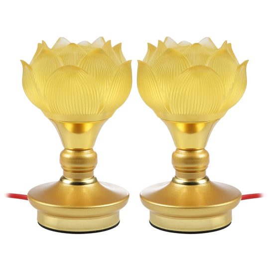 2pcs Household LED Lotus Lights for Buddha Electronic Altar Lamp, CN Plug(Colorful Light)