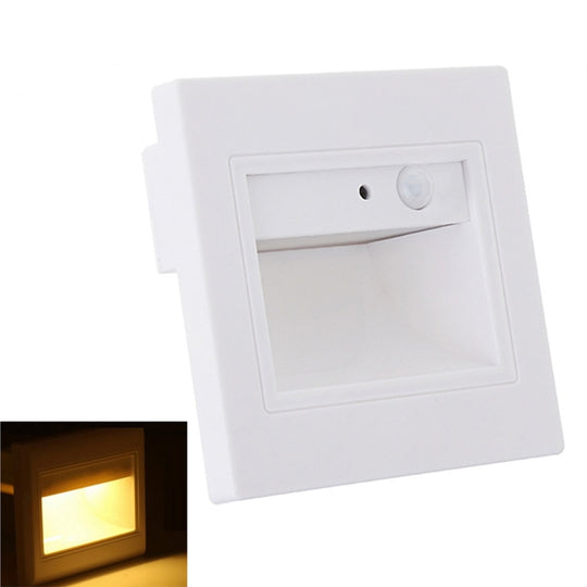 YK2306 Warm White Light Motion Sensor COB LED Wall Light for Stairs Step Corner, AC 85-265V