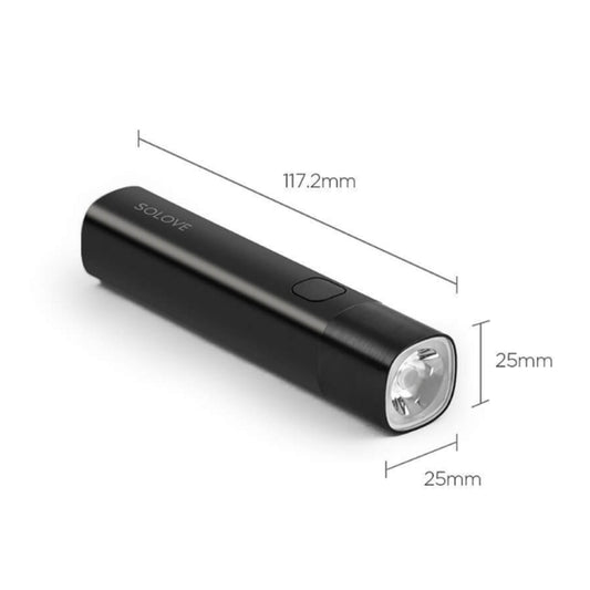 Original Xiaomi Youpin SOLOVE LED Flashlight 3000mAh USB Multi-function Portable Lighting(Black) by Xiaomi