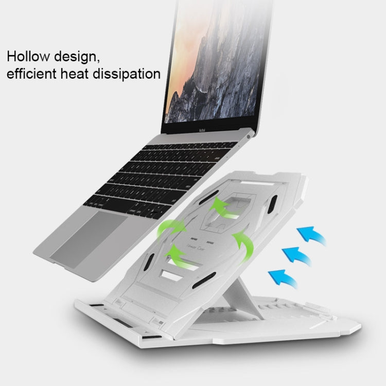 T3 Multi-function Hollow Design Cooling Bracket with 10-Level Adjustable Angle for Notebook,  MacBook, iPad, Mobile Phones(White) - Cooling Pads by buy2fix | Online Shopping UK | buy2fix
