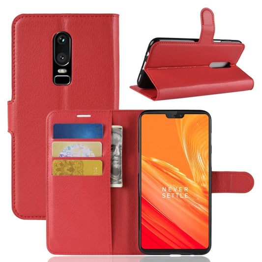 For OnePlus 6 Litchi Texture Horizontal Flip Leather Case with Holder & Card Slots & Wallet(Red) - OnePlus Cases by buy2fix | Online Shopping UK | buy2fix