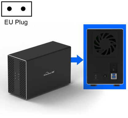 Blueendless USB-B Interface 3.5 inch 2 Bay RAID Combination Array HDD External Enclosure (EU Plug) - HDD Enclosure by Blueendless | Online Shopping UK | buy2fix