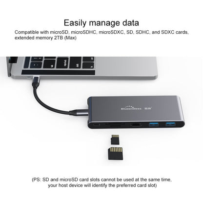 Blueendless 6 In 1 Multi-function Type-C / USB-C HUB Expansion Dock M.2 NGFF Solid State Drive - Computer & Networking by Blueendless | Online Shopping UK | buy2fix