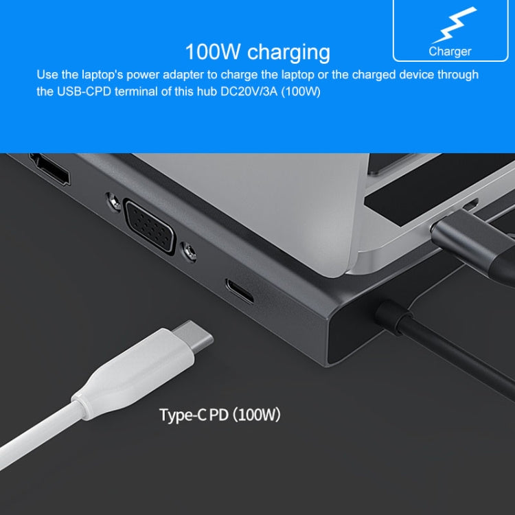 Blueendless 11 In 1 Multi-function Type-C / USB-C HUB Expansion Dock - Computer & Networking by Blueendless | Online Shopping UK | buy2fix