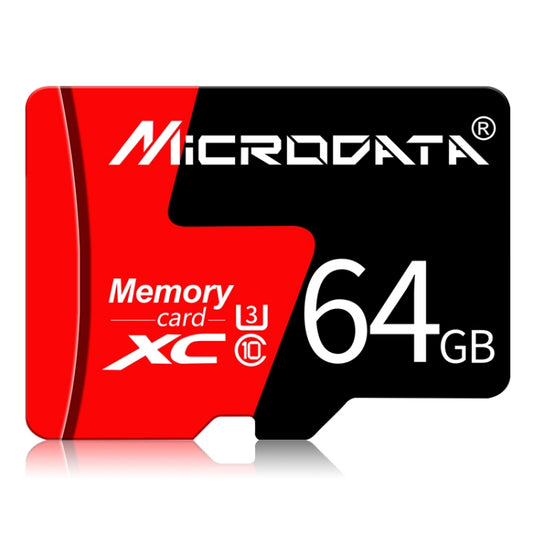 MICRODATA 64GB U3 Red and Black TF(Micro SD) Memory Card by MiCRODATA