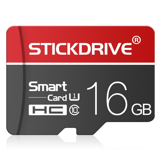 STICKDRIVE 16GB U1 White Line Red and Black TF Memory Card