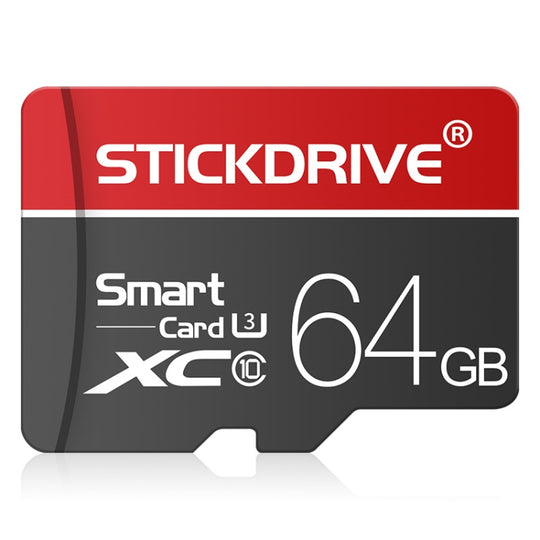 STICKDRIVE 64GB U3 White Line Red and Black TF Memory Card