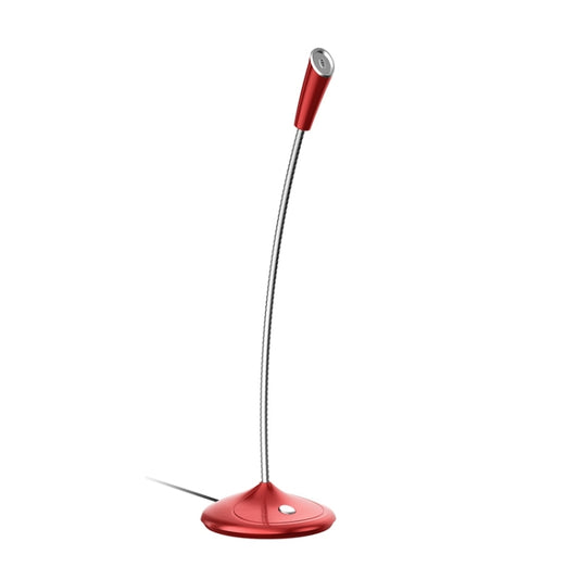 BK Desktop Gooseneck Adjustable USB Wired Audio Microphone, Built-in Sound Card, Compatible with PC / Mac for Live Broadcast, Show, KTV, etc.(Red) by buy2fix