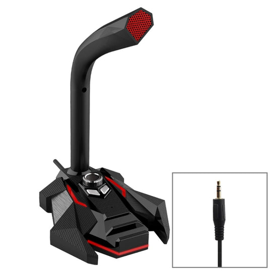 GK Desktop 3.5mm Wired Dual Mic Condenser Microphone, Compatible with PC / Mac for Live Broadcast, Show, KTV, etc.(Red)