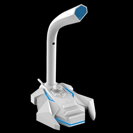 GK Desktop 3.5mm Wired Dual Mic Condenser Microphone, Compatible with PC / Mac for Live Broadcast, Show, KTV, etc.(White) by buy2fix