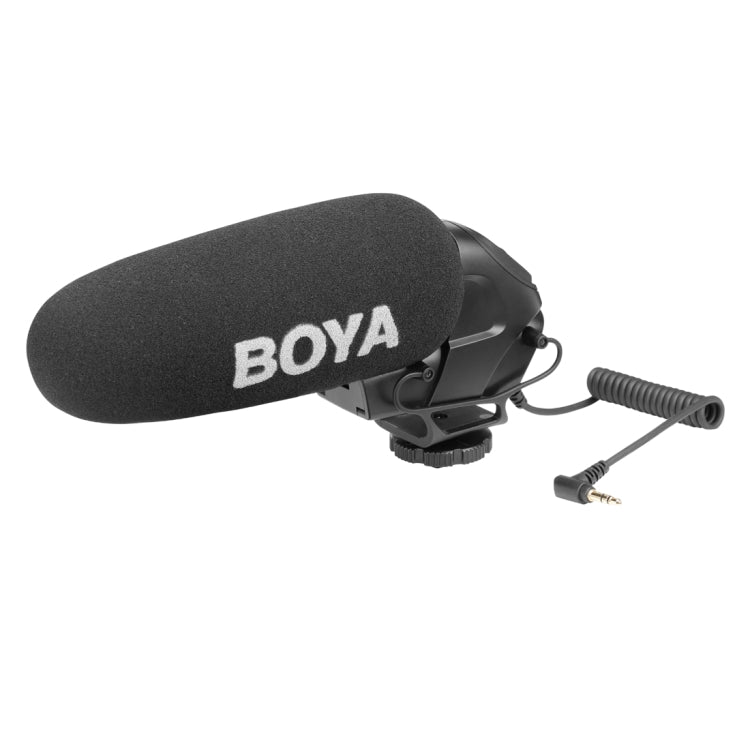 BOYA BY-BM3030 Shotgun Super-cardioid Condenser Broadcast Microphone with Windshield for Canon / Nikon / Sony DSLR Cameras (Black) - Consumer Electronics by BOYA | Online Shopping UK | buy2fix