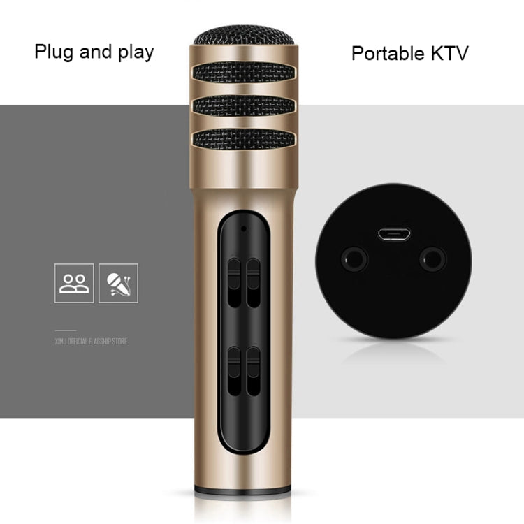 BGN-C7 Condenser Microphone Dual Mobile Phone Karaoke Live Singing Microphone Built-in Sound Card(Gold) - Consumer Electronics by buy2fix | Online Shopping UK | buy2fix