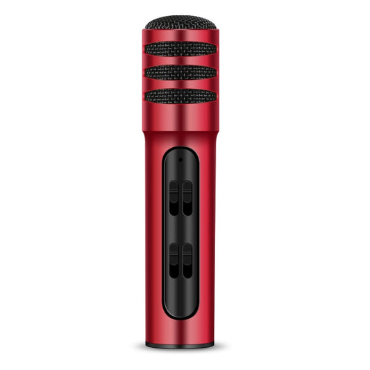 BGN-C7 Condenser Microphone Dual Mobile Phone Karaoke Live Singing Microphone Built-in Sound Card(Red) by buy2fix