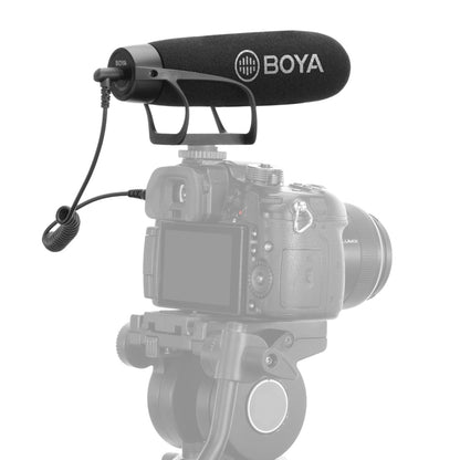 BOYA BY-BM2021 Shotgun Super-Cardioid Condenser Broadcast Microphone with Windshield for Canon / Nikon / Sony DSLR Cameras, Smartphones (Black) - Consumer Electronics by BOYA | Online Shopping UK | buy2fix