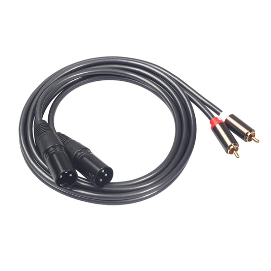 366119-15 2 RCA Male to 2 XLR 3 Pin Male Audio Cable, Length: 1.5m by buy2fix