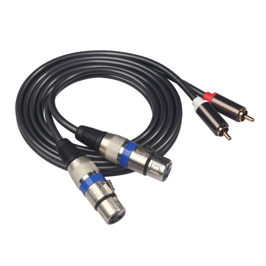 366156-15 2 RCA Male to 2 XLR 3 Pin Female Audio Cable, Length: 1.5m by buy2fix