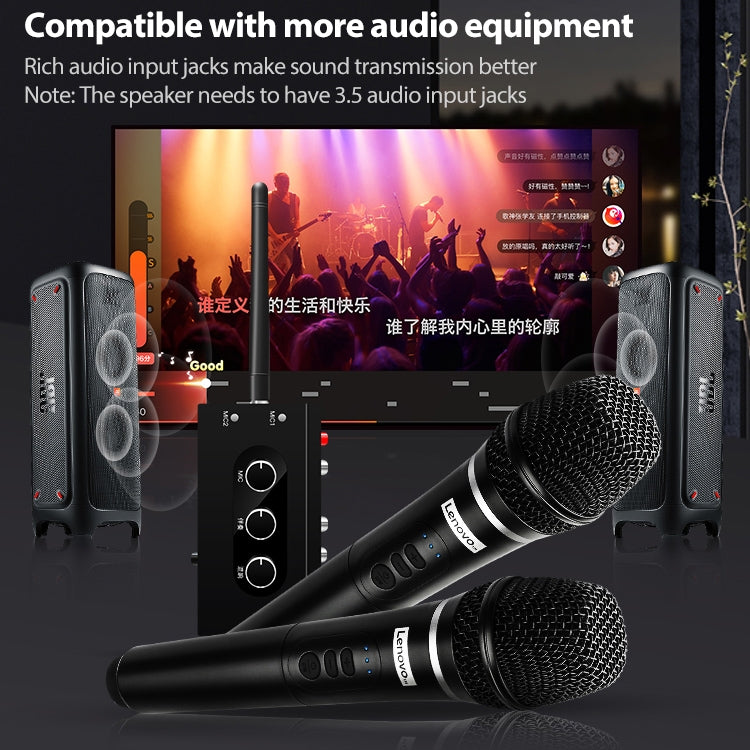 Original Lenovo TW01C TV K Song Dual Wireless Microphone with Sound Card Set - Consumer Electronics by Lenovo | Online Shopping UK | buy2fix