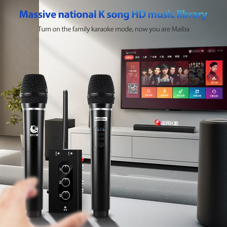 Original Lenovo TW01C TV K Song Dual Wireless Microphone with Sound Card Set - Consumer Electronics by Lenovo | Online Shopping UK | buy2fix