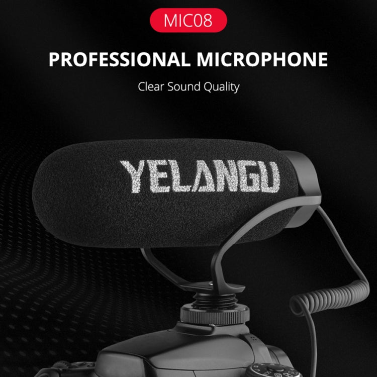 YELANGU MIC08 Video Shotgun Microphone with 3.5mm Audio Cable for DSLR & DV Camcorder(Black) - Consumer Electronics by YELANGU | Online Shopping UK | buy2fix