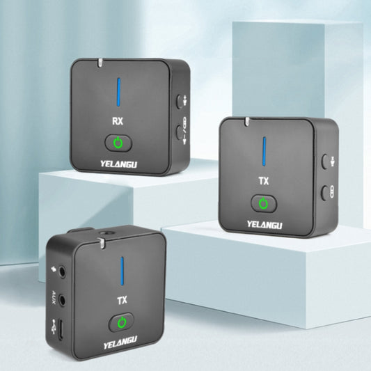 YELANGU MX5S Dual-Channel 2.4GHz Wireless Microphone System with 2 Transmitters and Receiver (Black) by YELANGU