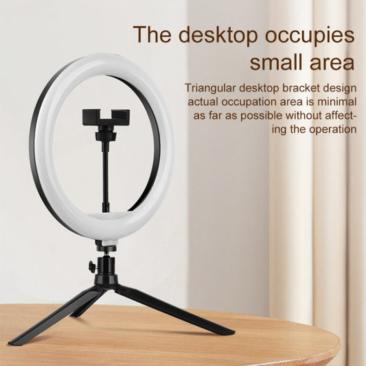 10 inch Adjustable Live Broadcast LED Fill Light Tripod with Phone Clamp by buy2fix