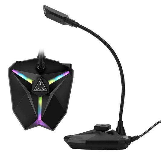 Yanmai G35 Adjustable Angle Omnidirectional Capacitive Gaming Microphone with RGB Colorful Lighting & Pluggable USB Cable, Cable Length: 1.35m by Yanmai