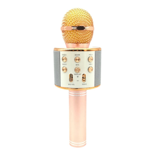 WS-858 Metal High Sound Quality Handheld KTV Karaoke Recording Bluetooth Wireless Microphone, for Notebook, PC, Speaker, Headphone, iPad, iPhone, Galaxy, Huawei, Xiaomi, LG, HTC and Other Smart Phones(Rose Gold) by buy2fix